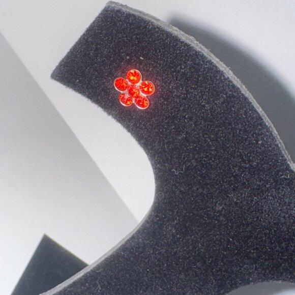 7mm Red Flower Cz And Sterling Post Earrings - Picture 10 of 12